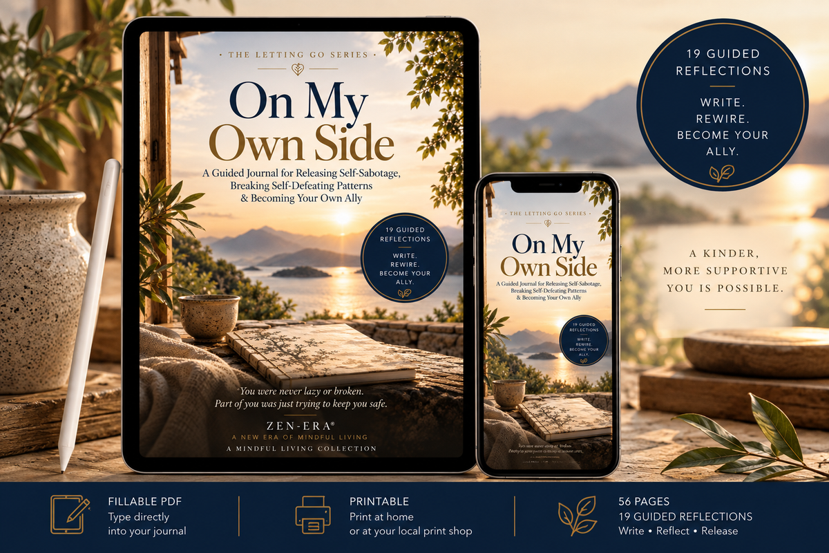 On My Own Side — Self-Sabotage & Self-Trust Guided Fillable Journal