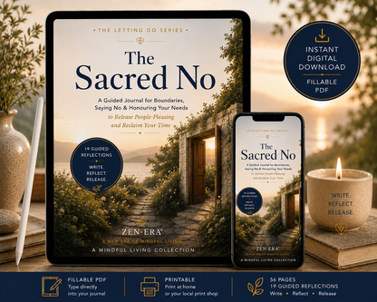 The Sacred No — People-Pleasing & Boundaries Guided Journal | Digital Download