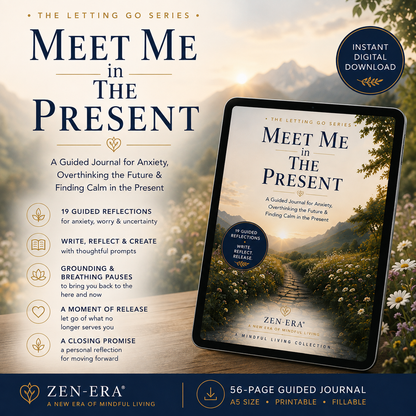 Meet Me in the Present — Anxiety & Overthinking Guided Journal | Digital Fillable Download