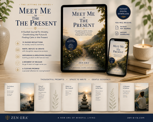 Meet Me in the Present — Anxiety & Overthinking Guided Journal | Digital Fillable Download