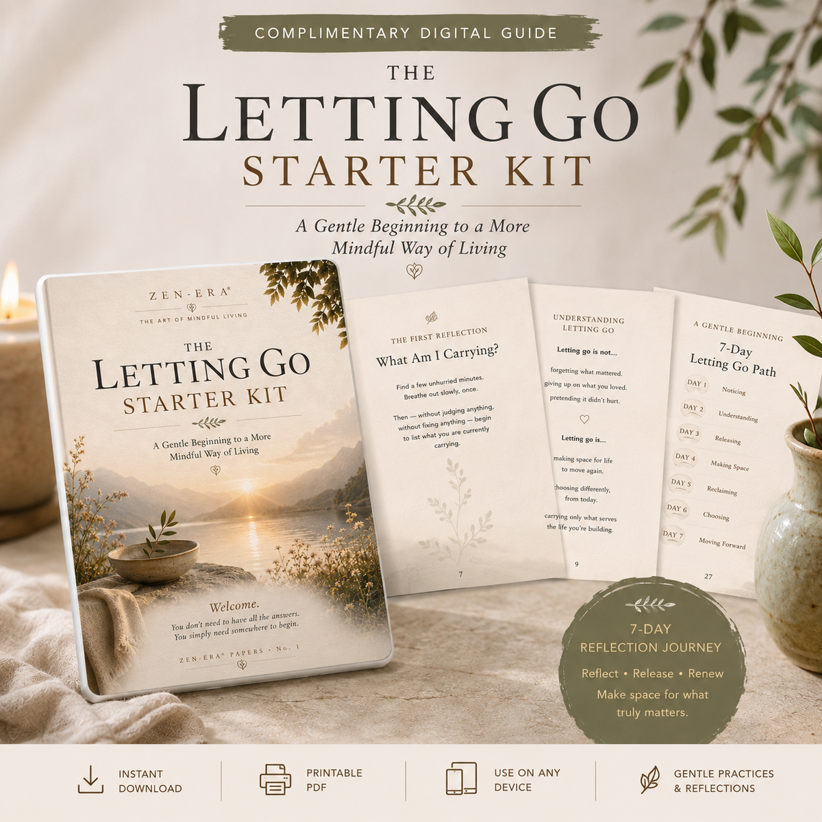 The Letting Go Starter Kit — 7-Day Reflection Journey | Complimentary Digital Download
