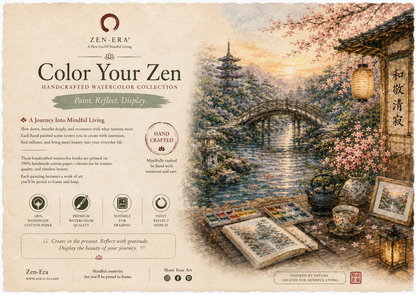 Color Your Zen™ | Handmade Watercolor Book on 100% Cotton Paper | Paint • Reflect • Display | Suitable for Framing