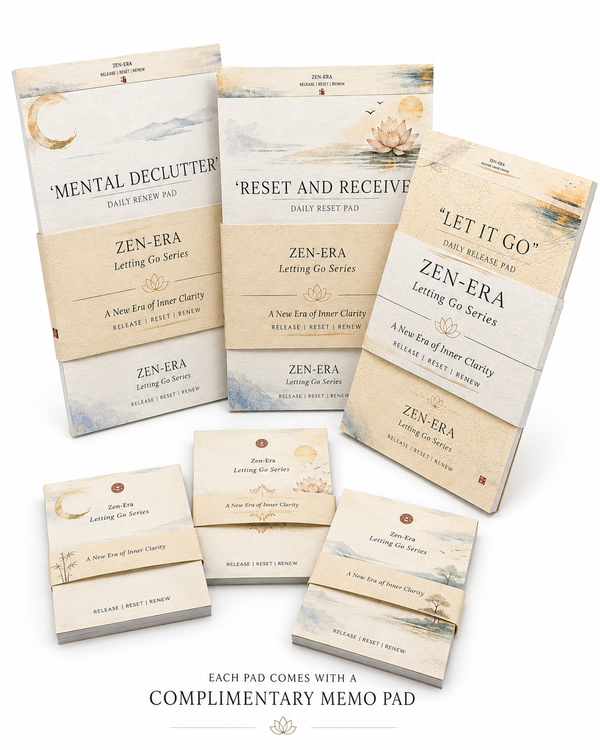 Let It Go™ Daily Release Pad | Handmade Therapist-Guided Reflection Notepad with Complimentary Memo Pad | ZEN-ERA®