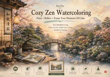 Color Your Zen™ | Handmade Watercolor Book on 100% Cotton Paper | Paint • Reflect • Display | Suitable for Framing